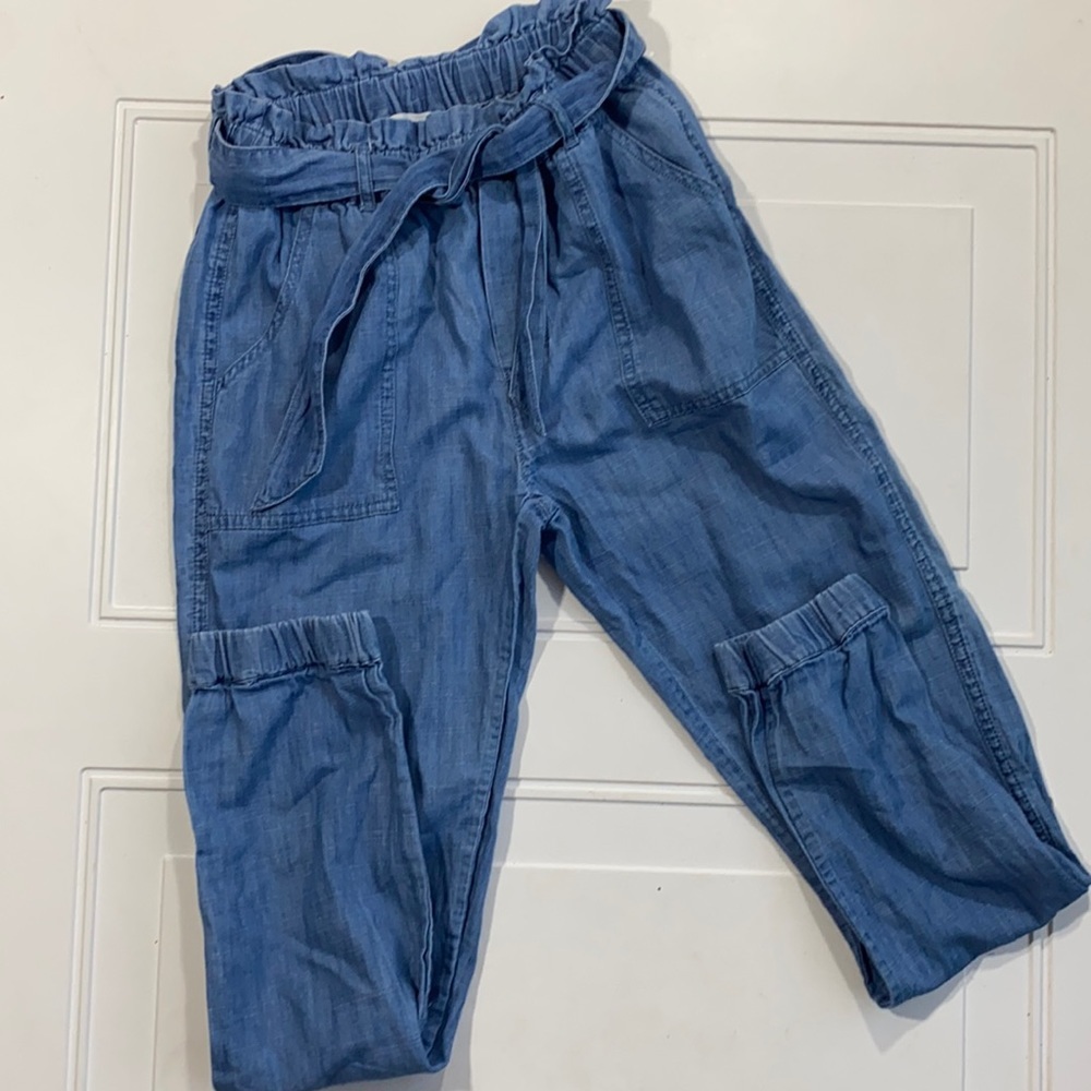 Boden Kids Tie-Waist Chambray Jogger 11Y‎